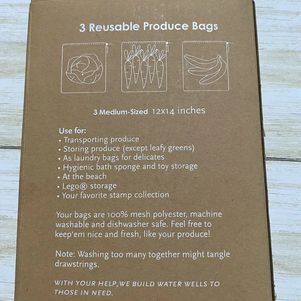 Purifyou - Reusable Produce Bags - 3 Medium Sized 12